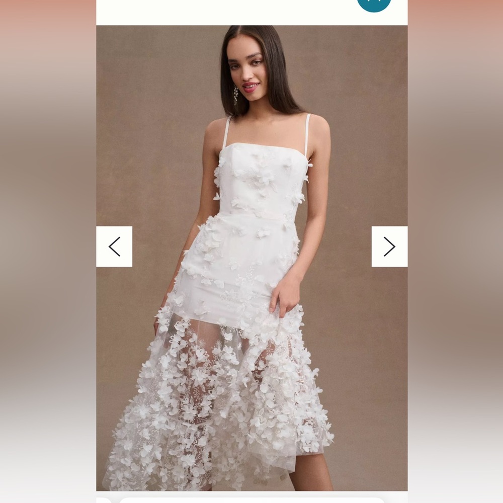 Helsi Audrey Square-Neck Floral Applique Sheer Midi Dress (as seen on Anthro)
